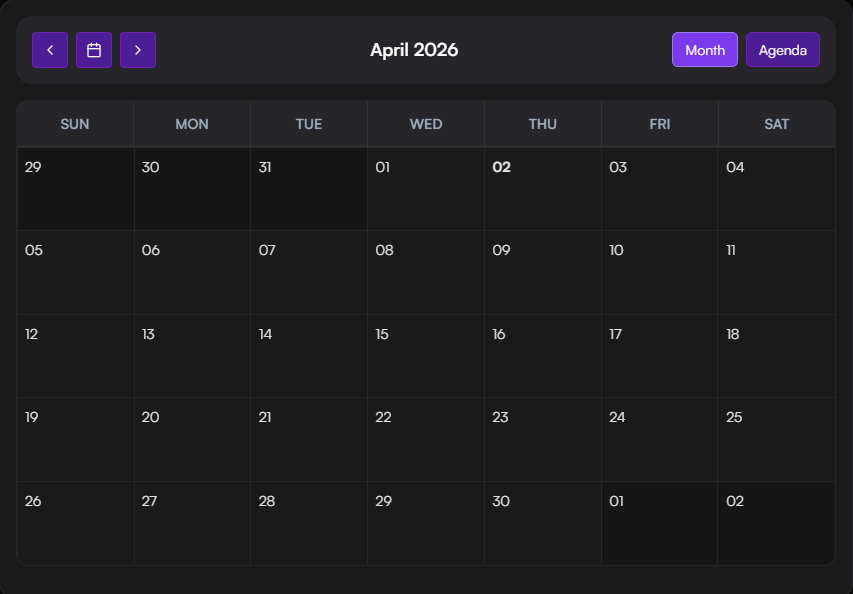 Upload and Schedule Calendar Interface
